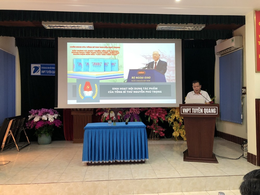 Đảng ủy Viễn thông Tuyên Quang tổ chức sinh hoạt chính trị tư tưởng về nội dung tác phẩm của Tổng Bí thư Nguyễn Phú Trọng và sơ kết công tác xây dựng Đảng 6 tháng đầu năm 2024